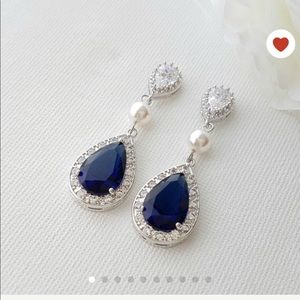 Blue Sapphire wedding earring